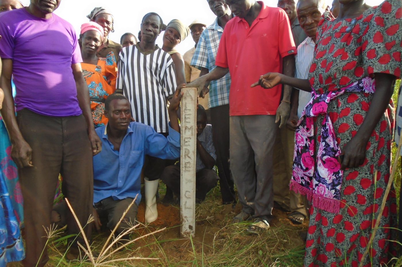 Residents of the community with their new community land boundary markers