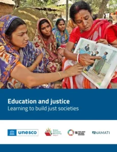Report cover featuring image of women in India, report title, and partner logos