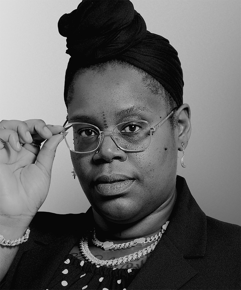 black and white headshot