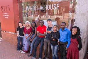 Exchange participants with Nadcao and Namati staff outside of the Mandela House