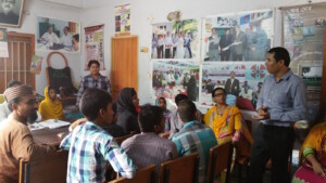 Discussion with Manikanj Union Parishad, the local government office, and their youth community paralegals.