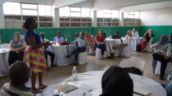 CONCISE member Diana of The Kenya Human Rights Commission in Kenya making a presentation on Advocacy during an advocacy meeting with CONCISE in Kibra Nairobi