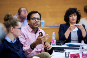 Haris Azhar from Lokataru Foundation in Indonesia speaking to the group.