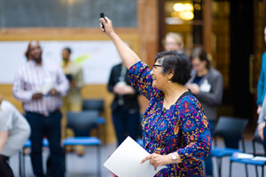 Participant speaking at the legal empowerment leadership forum 2015
