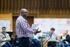 Participant speaking at the legal empowerment leadership forum 2015