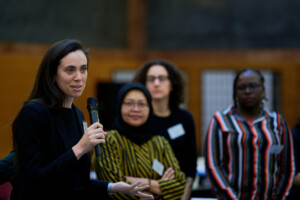 Caitlin Lambert from the Horizon Institute in Somaliland shares some thoughts during a session